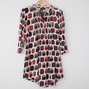 Reborn Owl Print Tunic Blouse